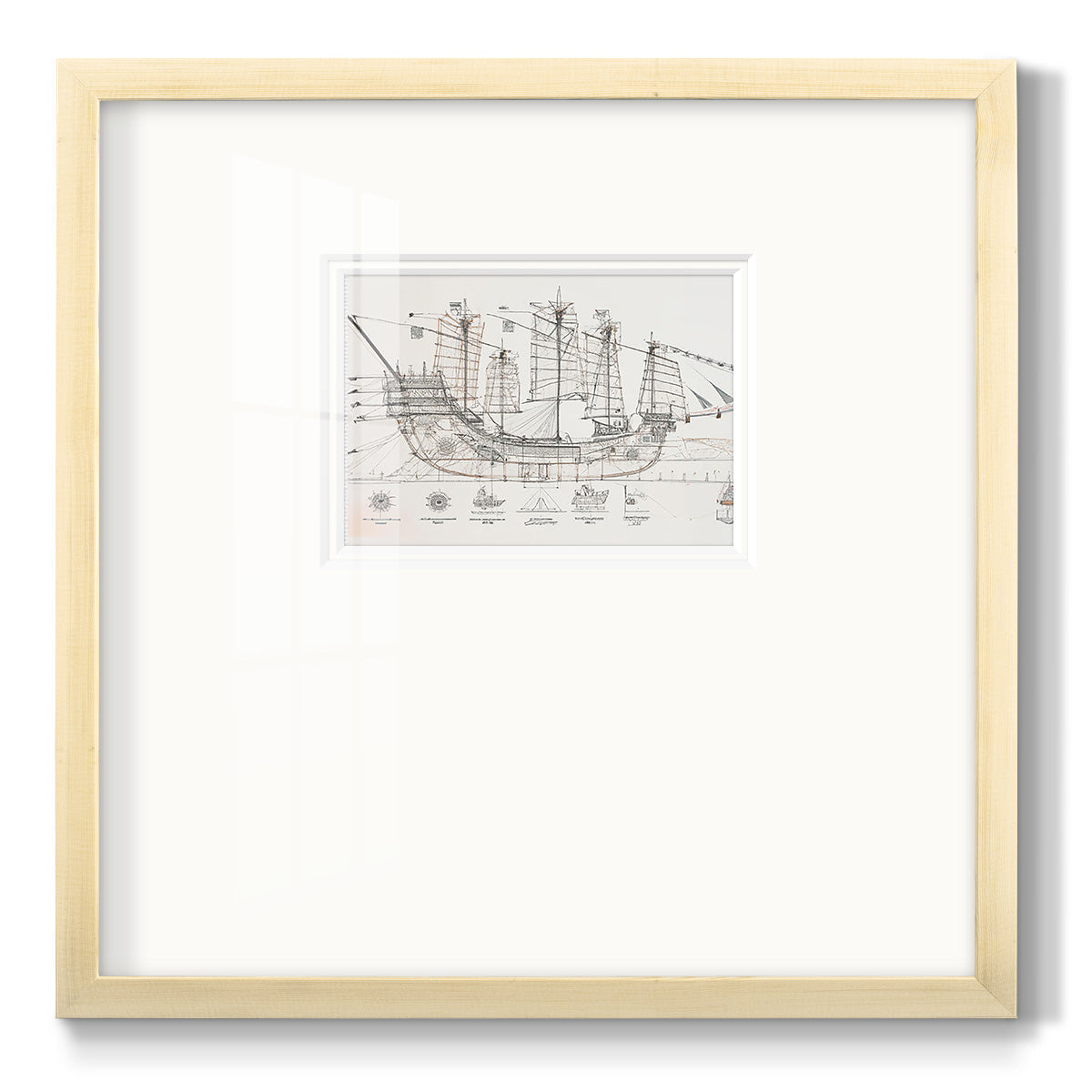 Frigate III - Double Matboard Framed Print