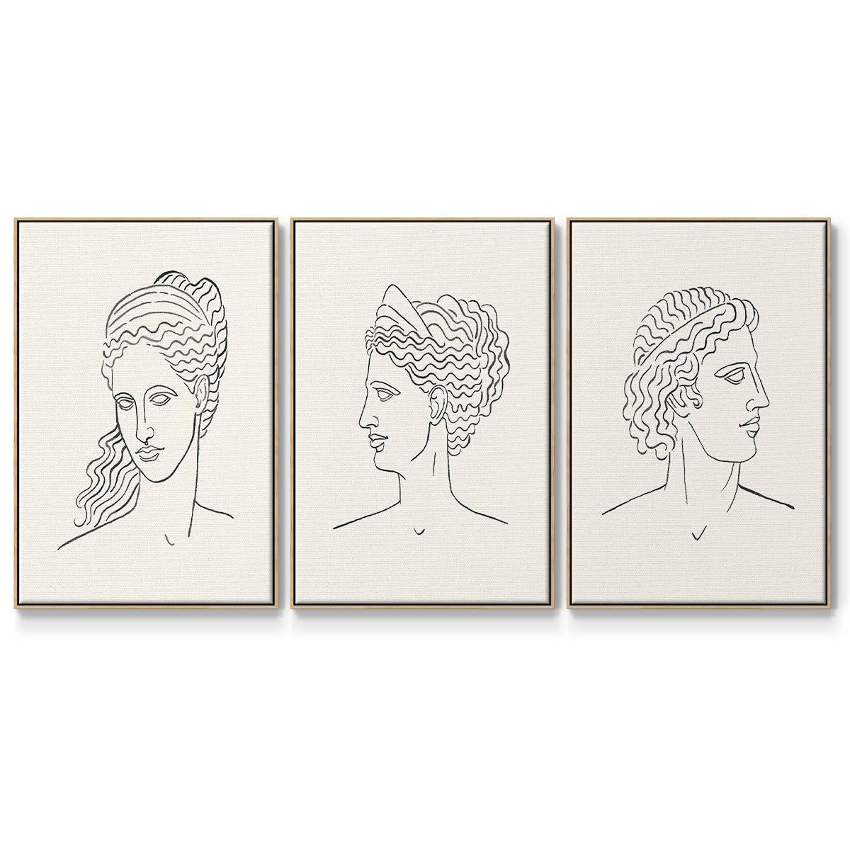 Greek Busts I - Floater Framed Canvas Set