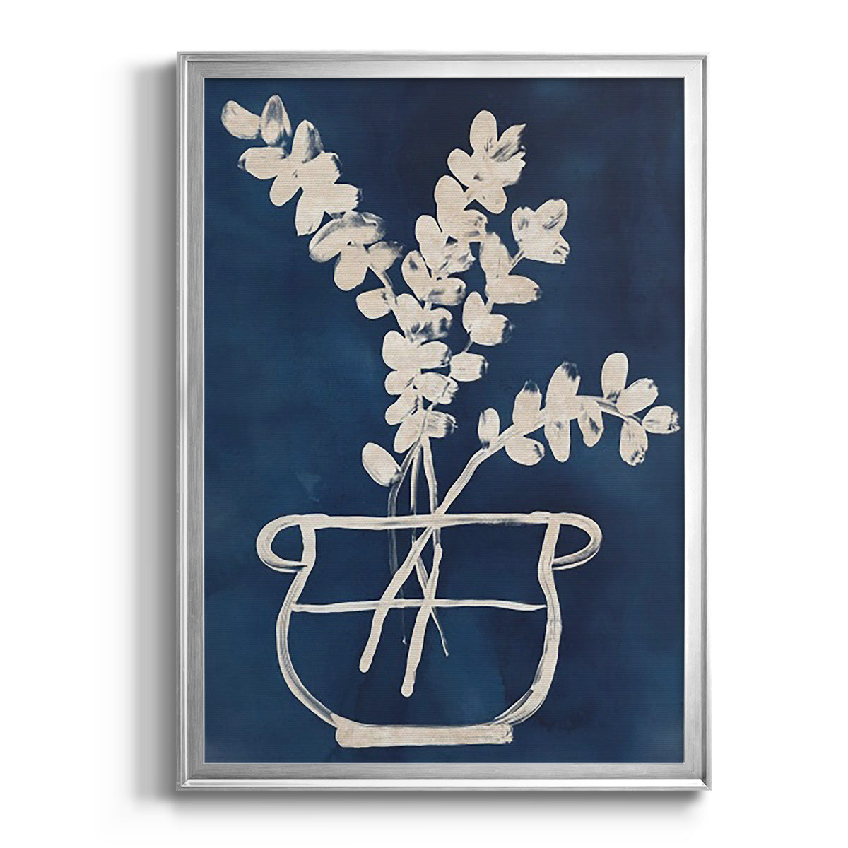Vessel on Indigo II - Modern Framed Canvas Print