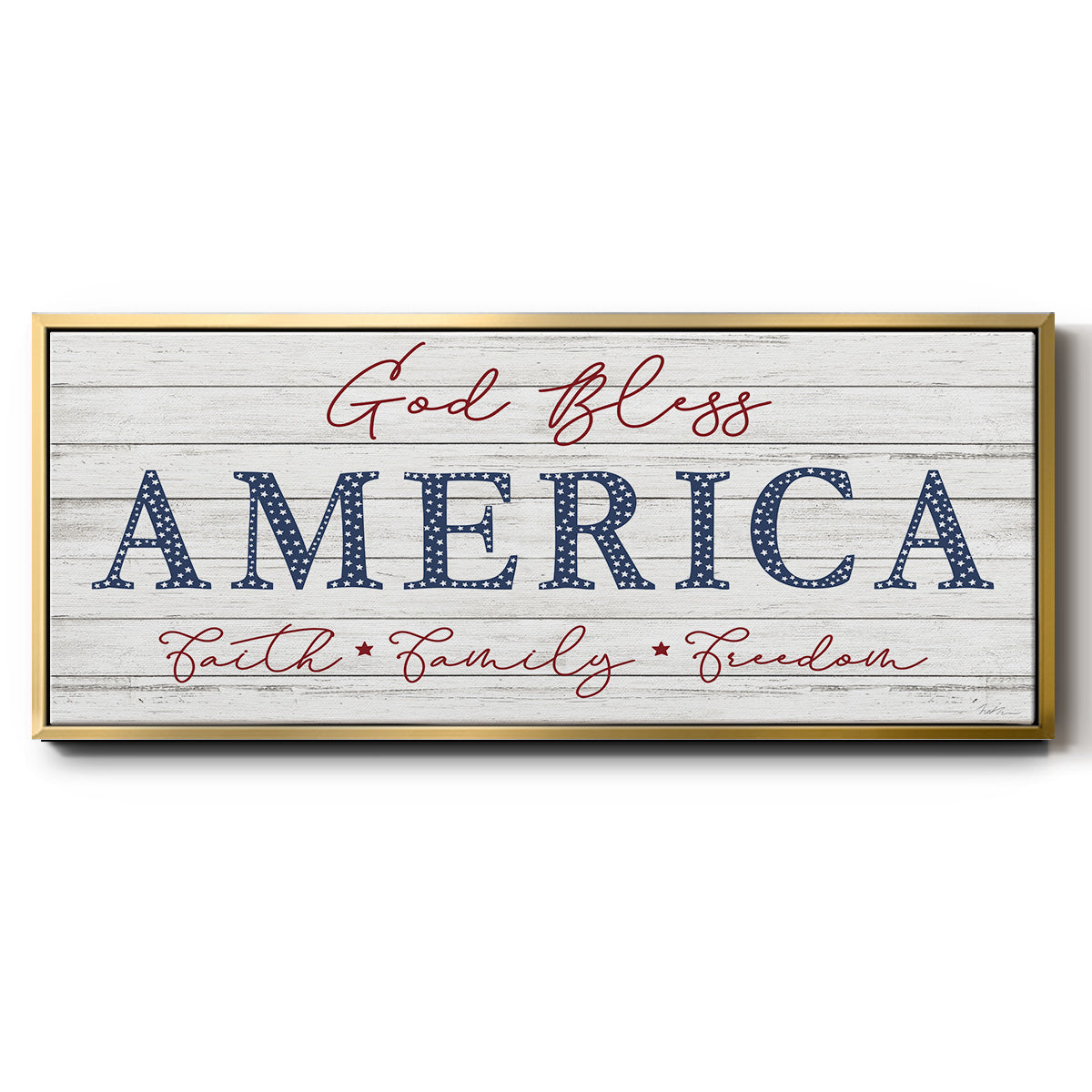 God Bless America - Floater Framed Canvas Print