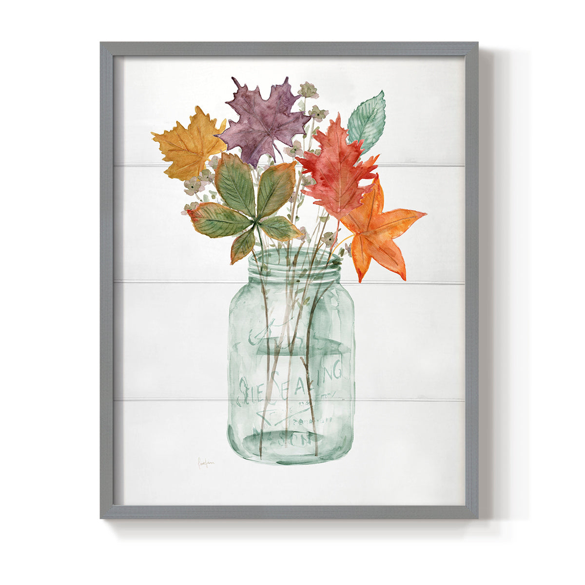Harvest Home Leaves I - Restickable Framed Art Print