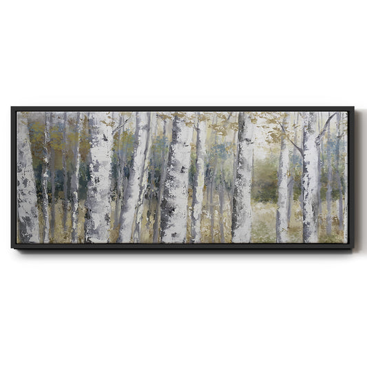 Hidden Birch - Floater Framed Canvas Print