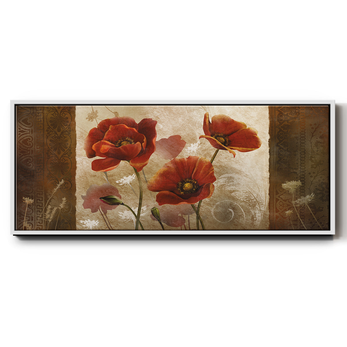Poppy Morning - Floater Framed Canvas Print