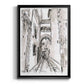 Europe Street Sketches II - Modern Framed Canvas Print