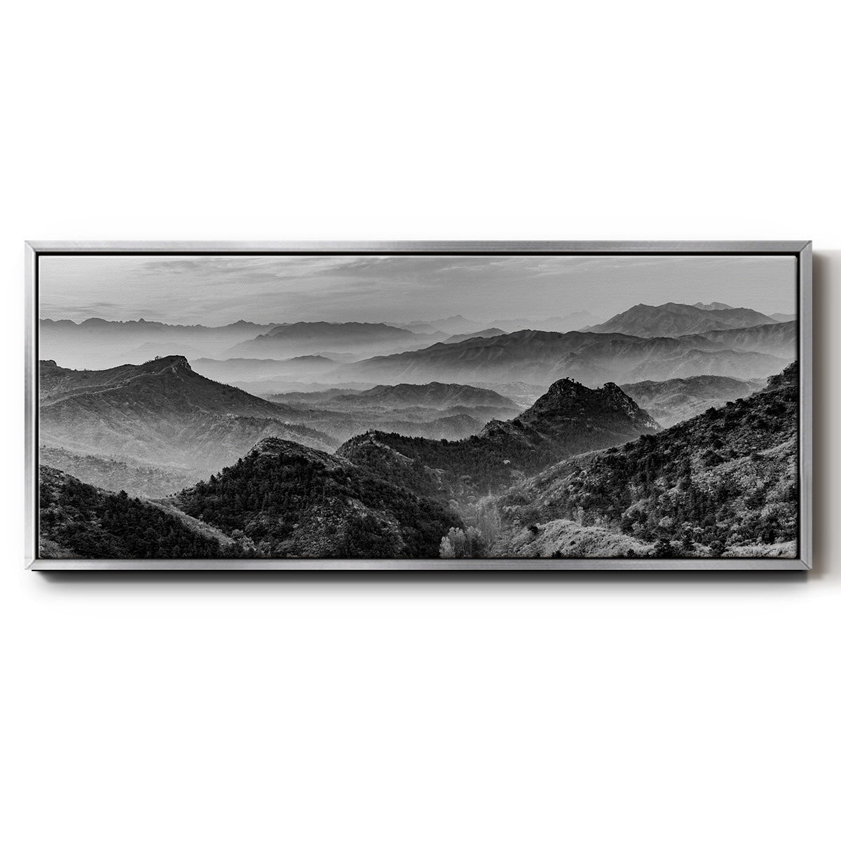 Mountains of the Great Wall - Floater Framed Canvas Print
