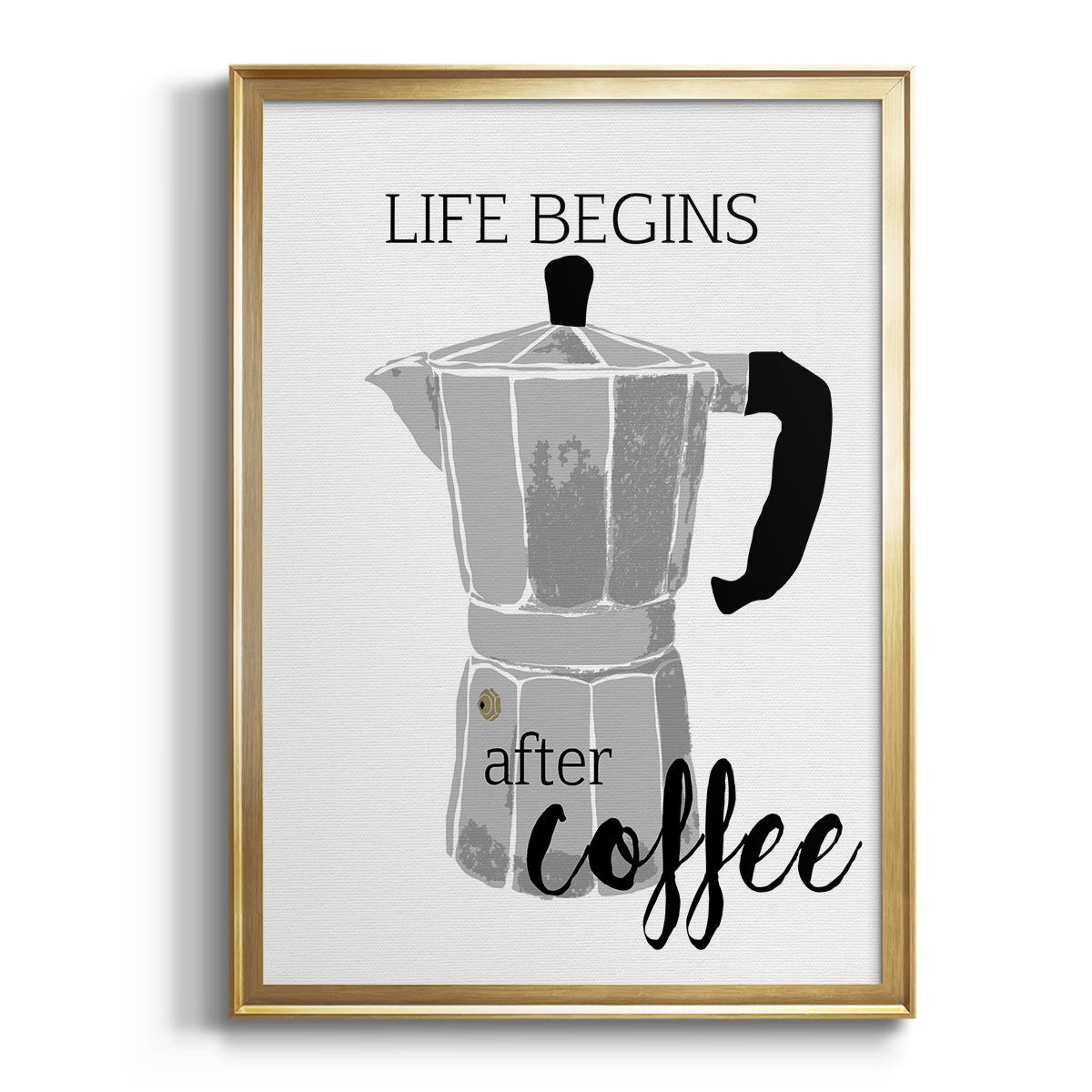 Begins After Coffee - Modern Framed Canvas Print