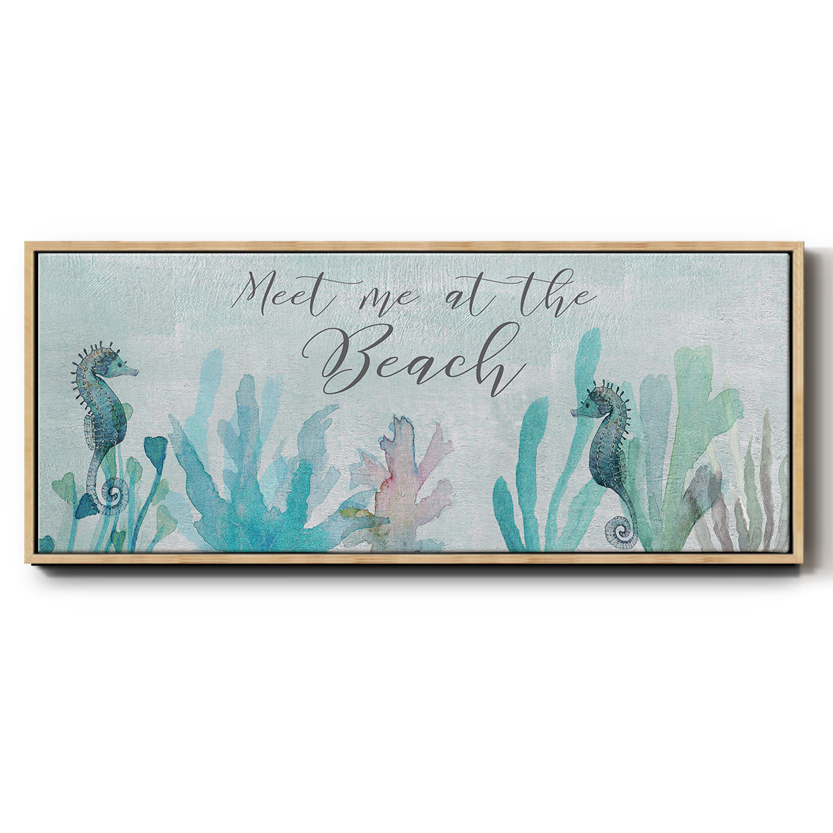 Seahorses and Coral - Floater Framed Canvas Print