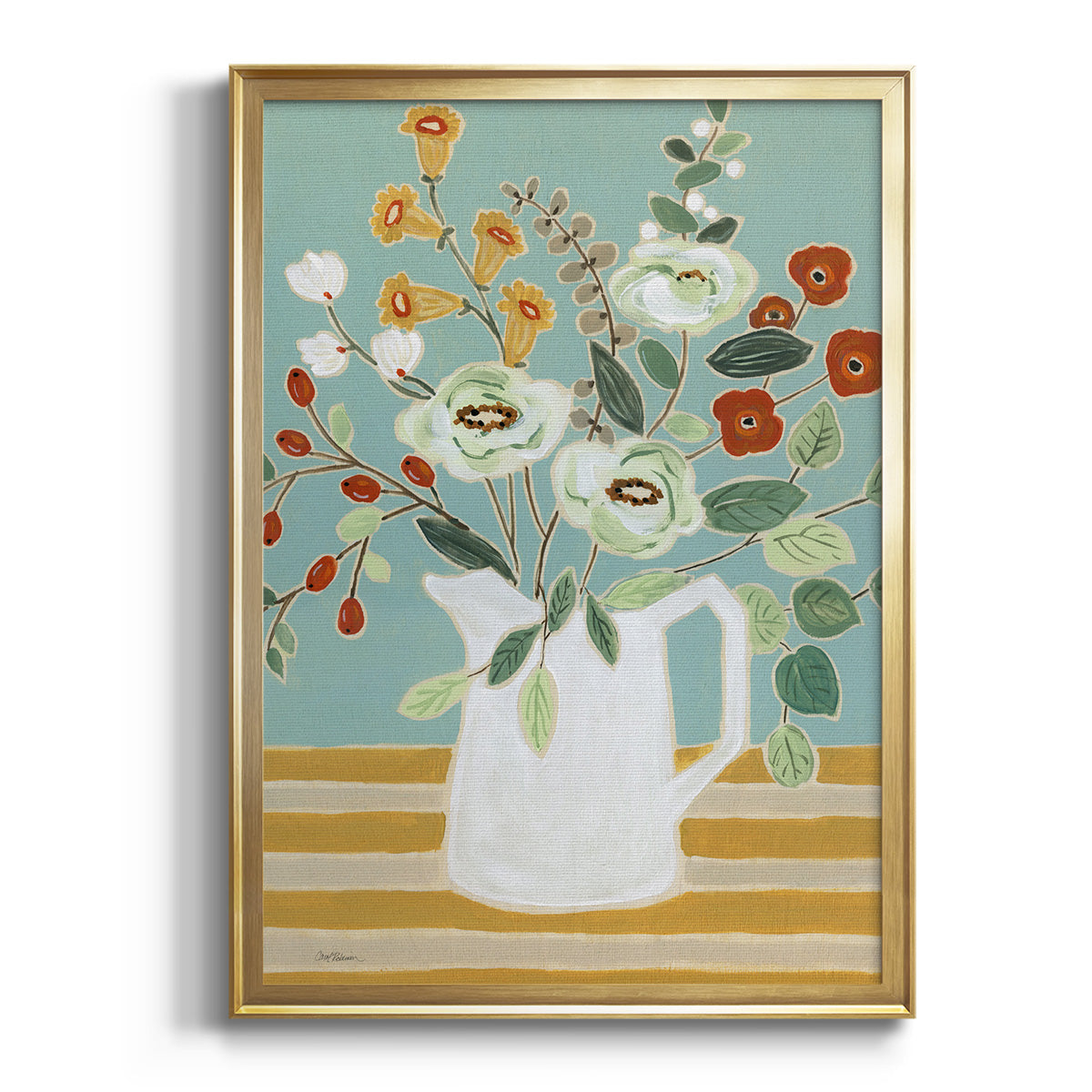 Joyful Blossoms II - Modern Framed Canvas Print