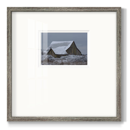 Winter Barn Premium Framed Print Double Matboard