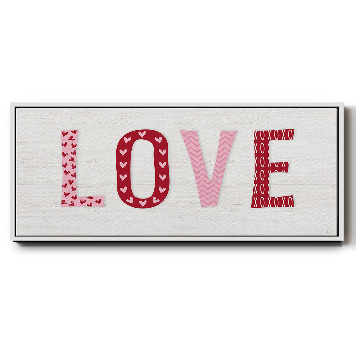 Patterned Love - Floater Framed Canvas Print