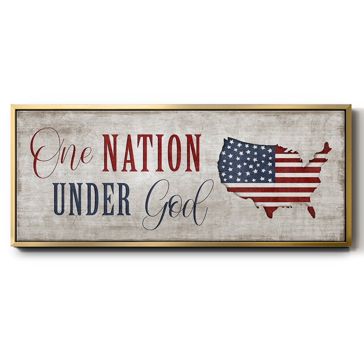 One Nation Under God - Floater Framed Canvas Print