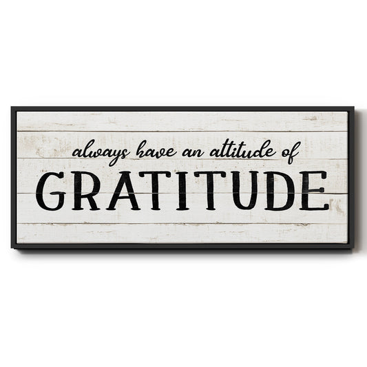 Attitude Gratitude - Floater Framed Canvas Print