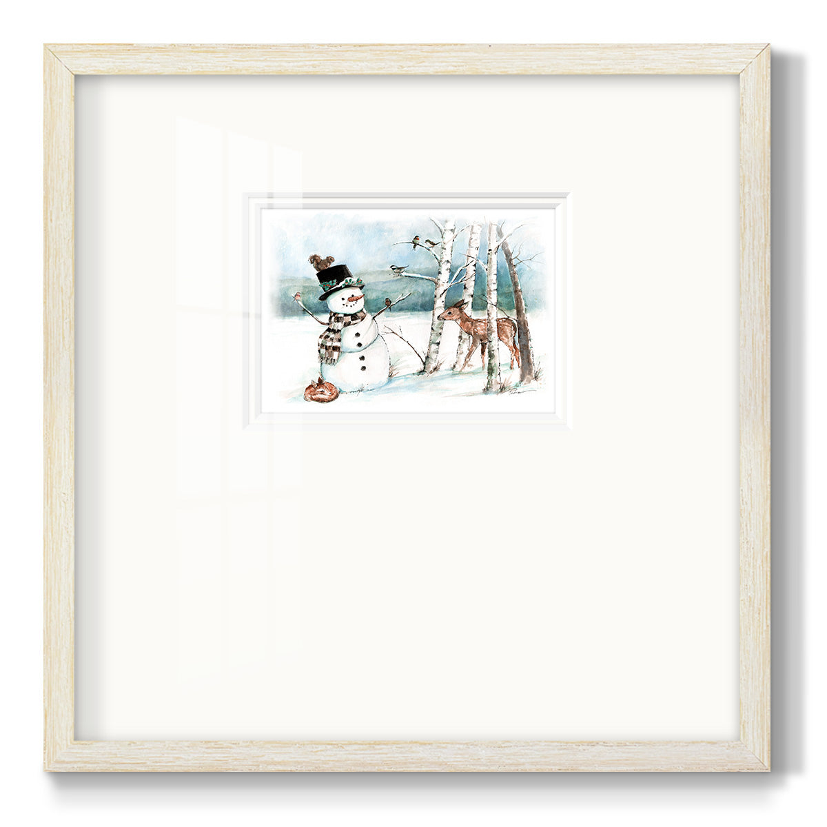 Snow Friends Premium Framed Print Double Matboard