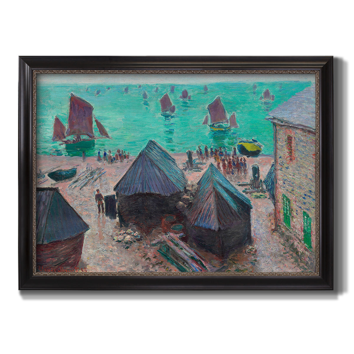 The Departure of the Boats Etretat - Ornate Framed Canvas Print