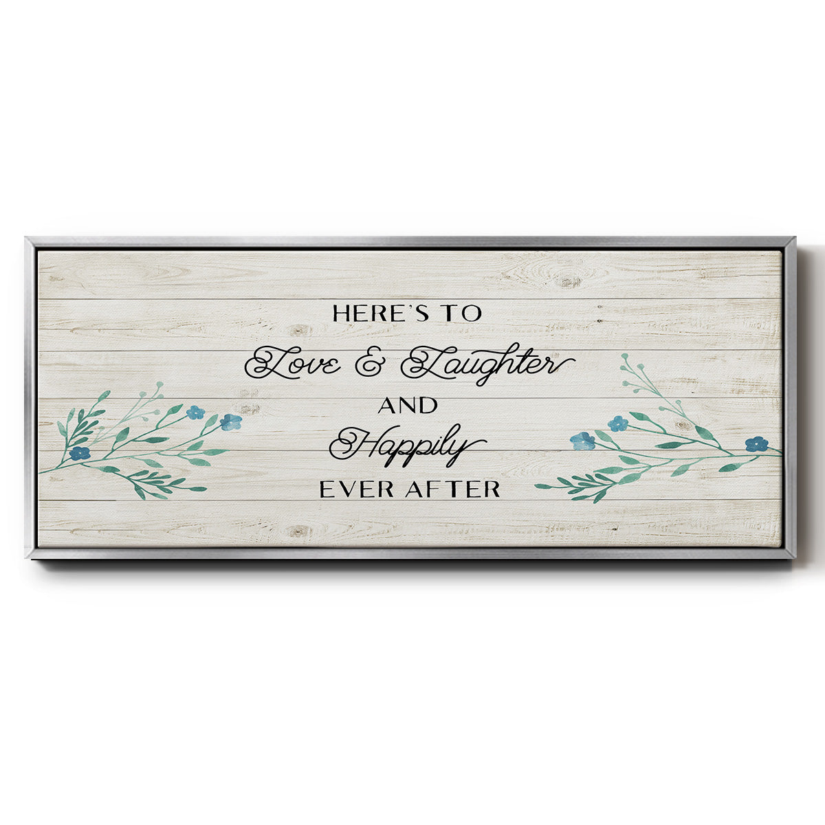 Floral Happily - Floater Framed Canvas Print