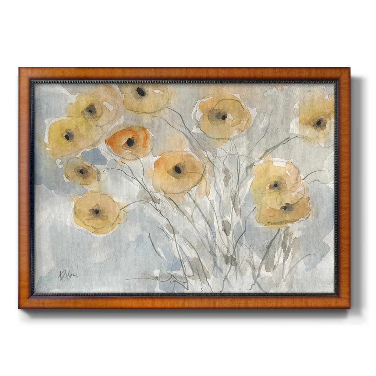 Sunset Poppies II Premium Framed Canvas- Ready to Hang