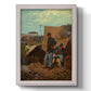 American genre scene of domestic life by Winslow Homer printed on canvas in an ornate weathered white frame with a vertical orientation.