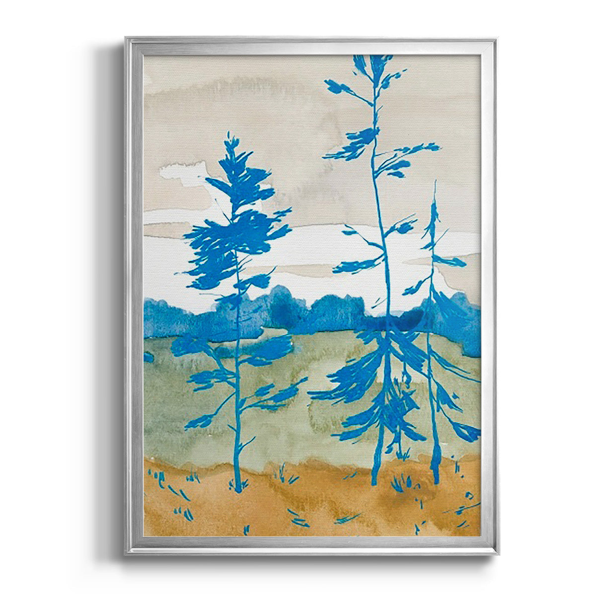 Cerulean Spruce II - Modern Framed Canvas Print