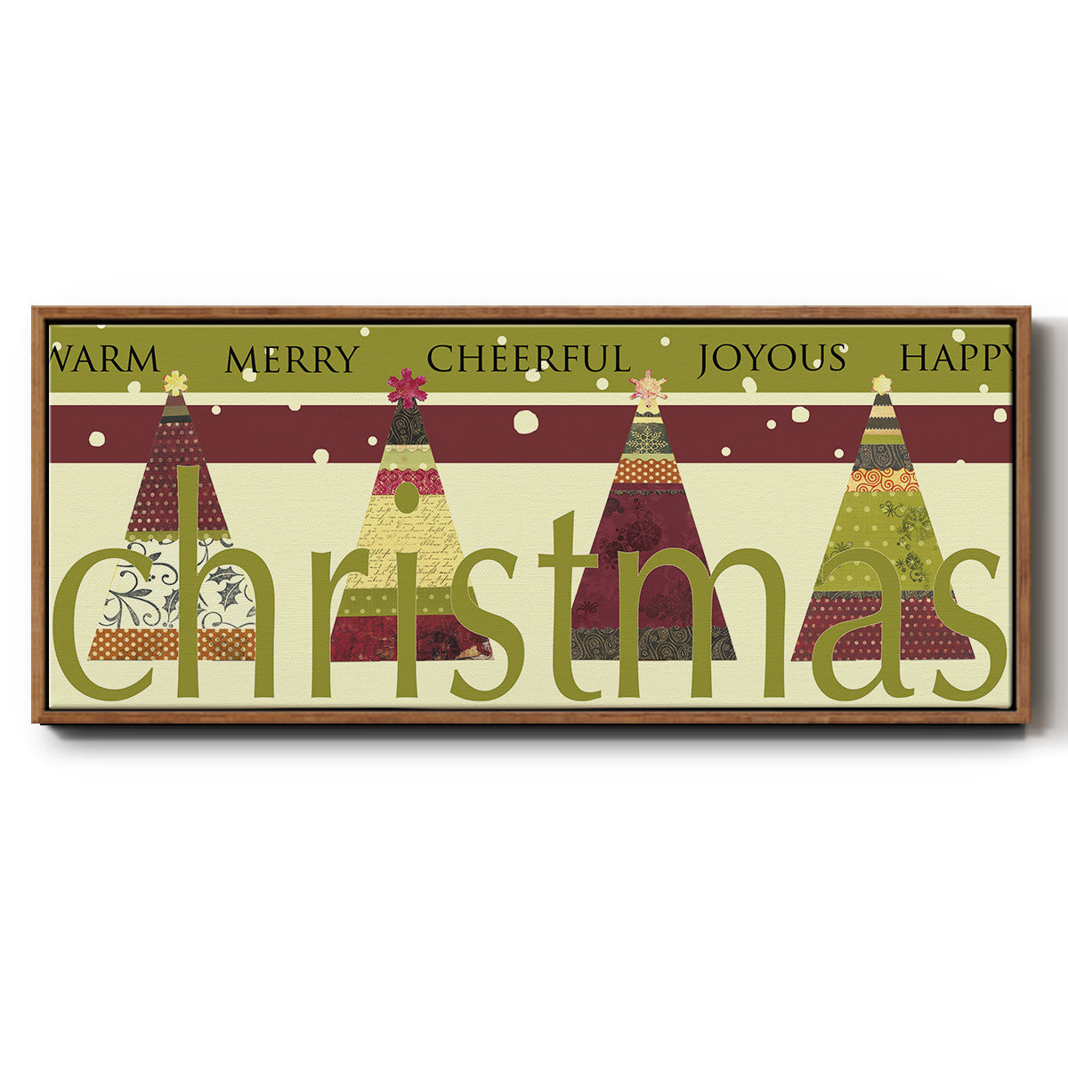 Happy Merry Joyous - Floater Framed Canvas Print