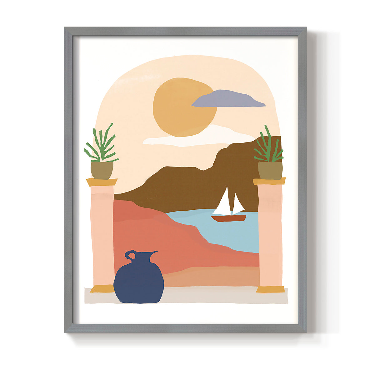 Paper Scene III - Restickable Framed Art Print