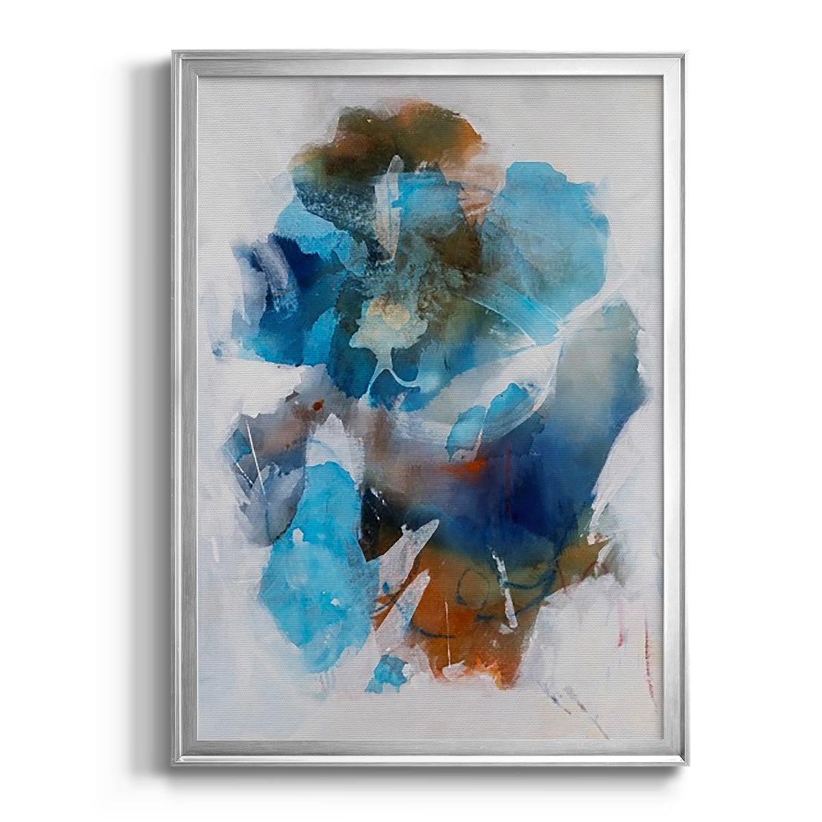 Misty Blue II - Modern Framed Canvas Print