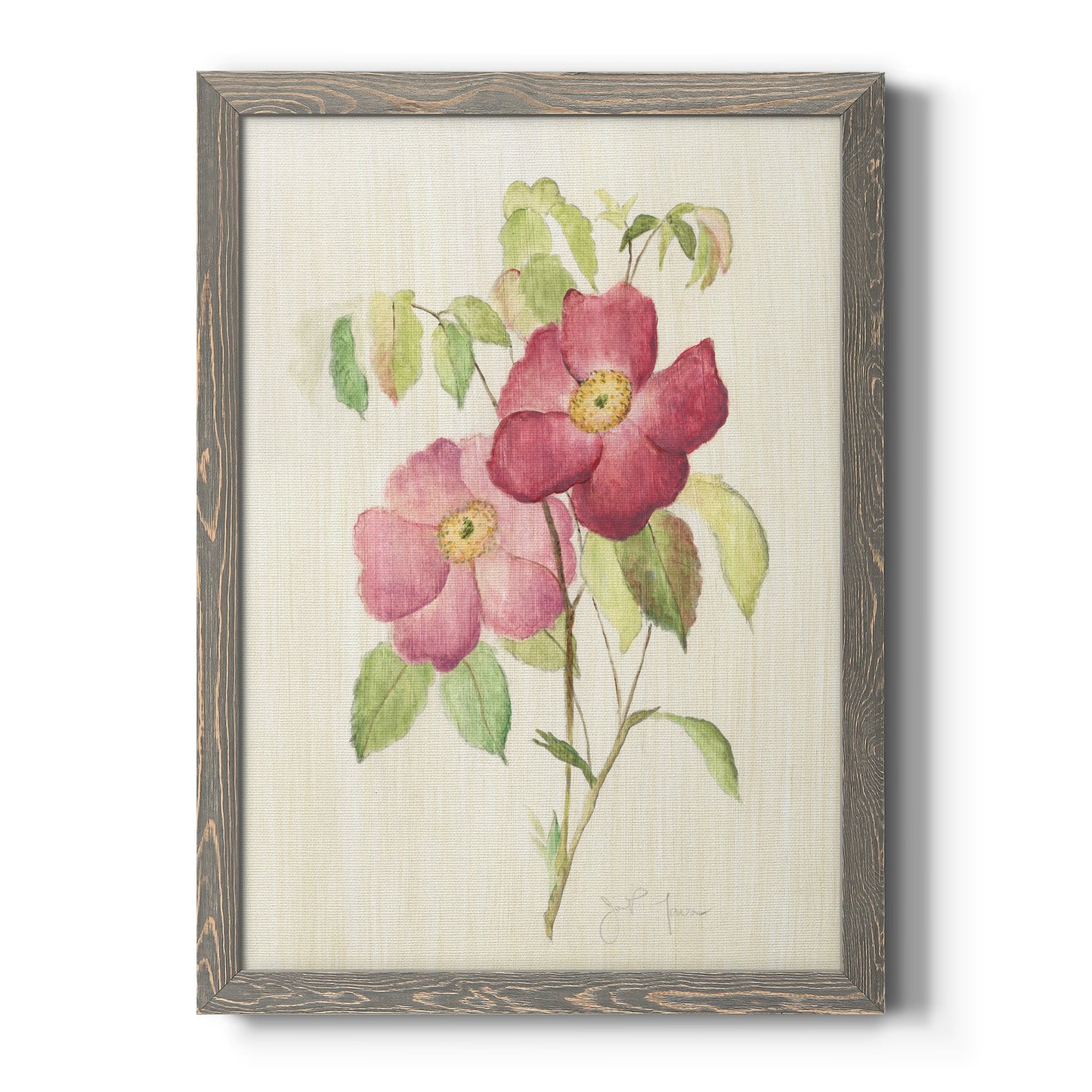 Dusty Rose II - Premium Canvas Framed in Barnwood - Ready to Hang