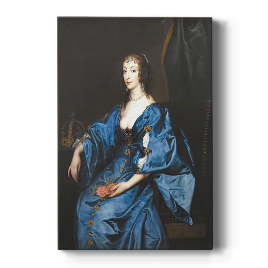 Canvas art print featuring a Baroque portrait of a queen in elegant attire with soft refined lighting on a clean white background.