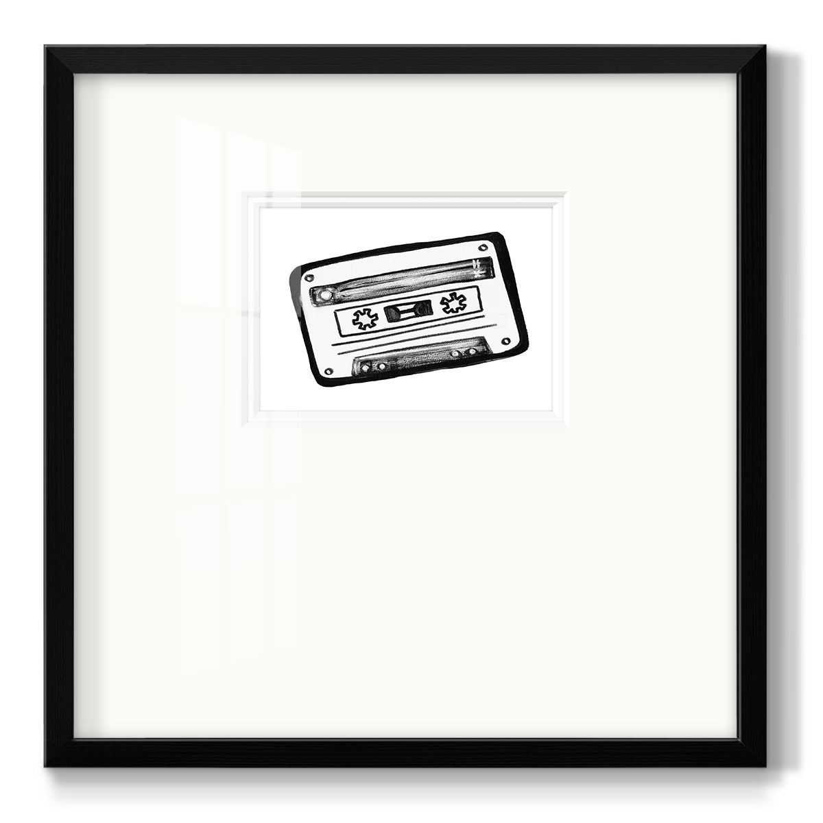 Cassette Sketch Premium Framed Print Double Matboard