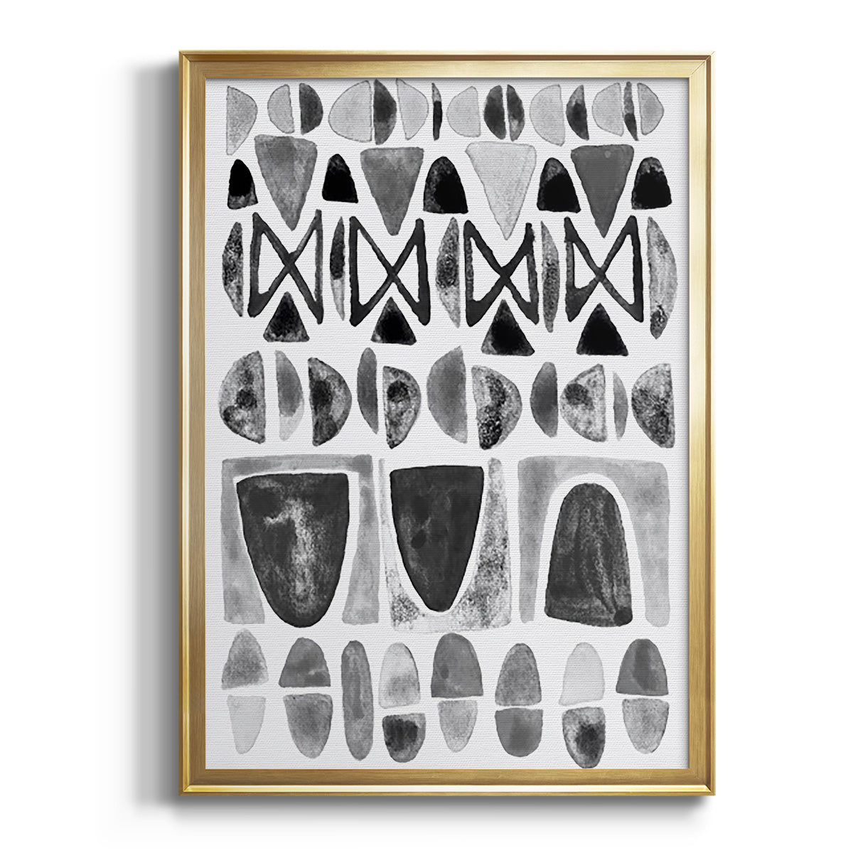 Grey Arches II - Modern Framed Canvas Print