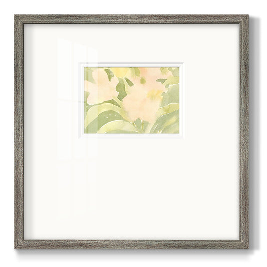 Verdant Floral Abstract II - Double Matboard Framed Print