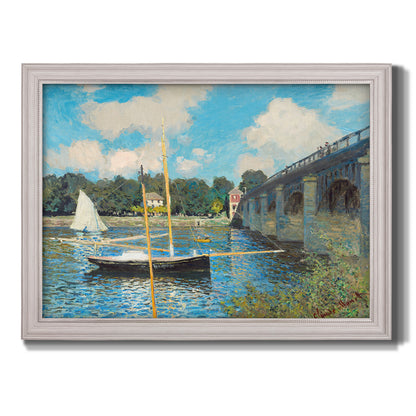 The Road Bridge At Argenteuil - Ornate Framed Canvas Print