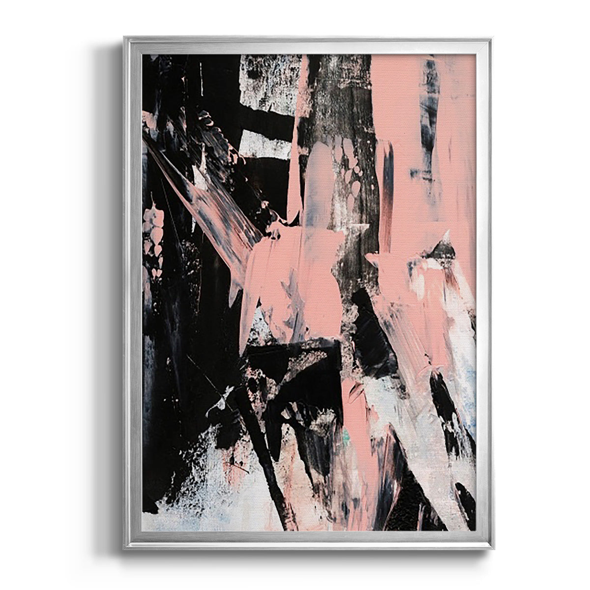 Black & Blush II - Modern Framed Canvas Print