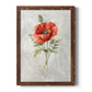 Linen Poppy - Premium Canvas Framed in Barnwood - Ready to Hang