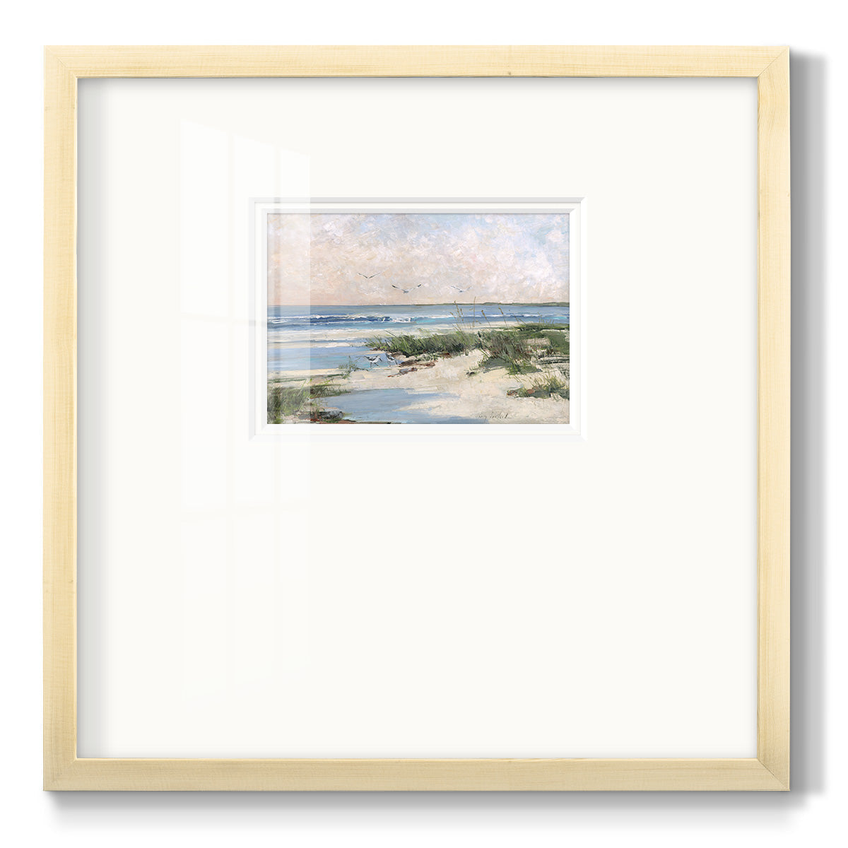 Soft Morning Sea - Double Matboard Framed Print