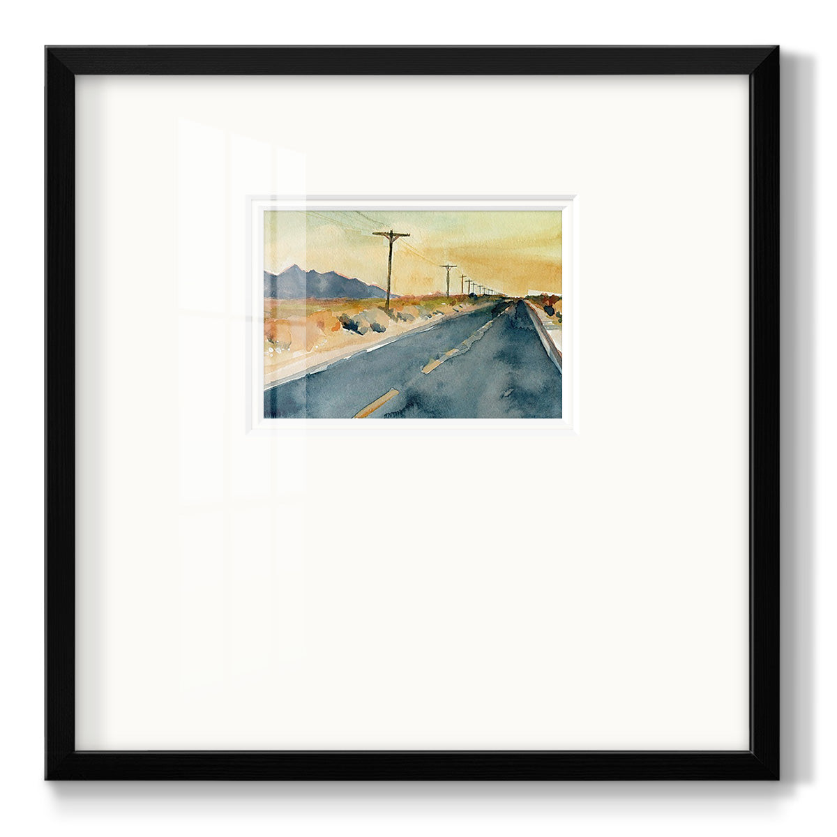 Deserted Highway II Premium Framed Print Double Matboard