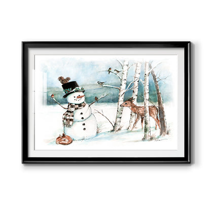 Snow Friends - Modern Framed Art Print