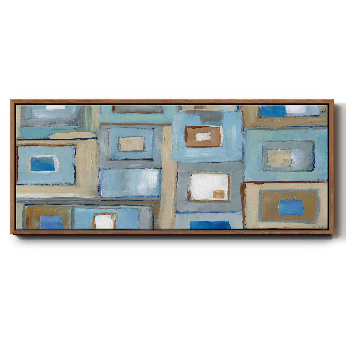 Variation on Greek Key I - Floater Framed Canvas Print