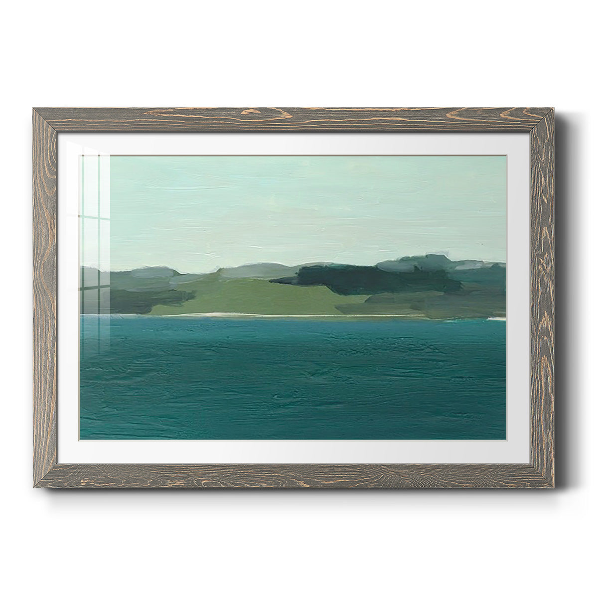 Calming Lake View I - Barnwood Framed Art Print