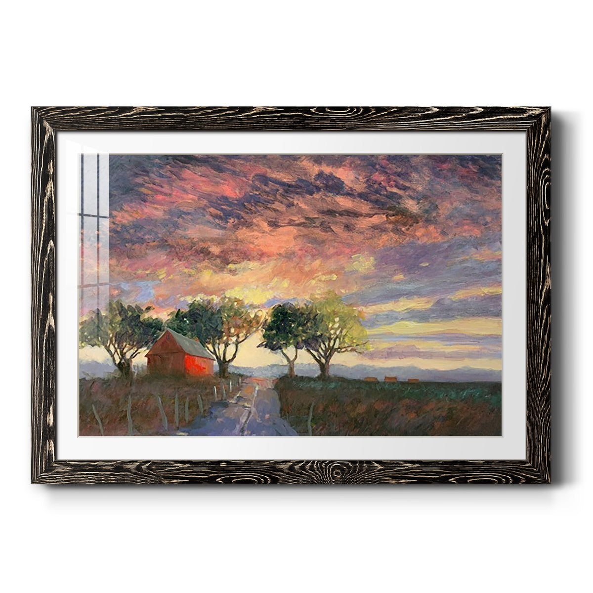 Fire in the Sky - Barnwood Framed Art Print