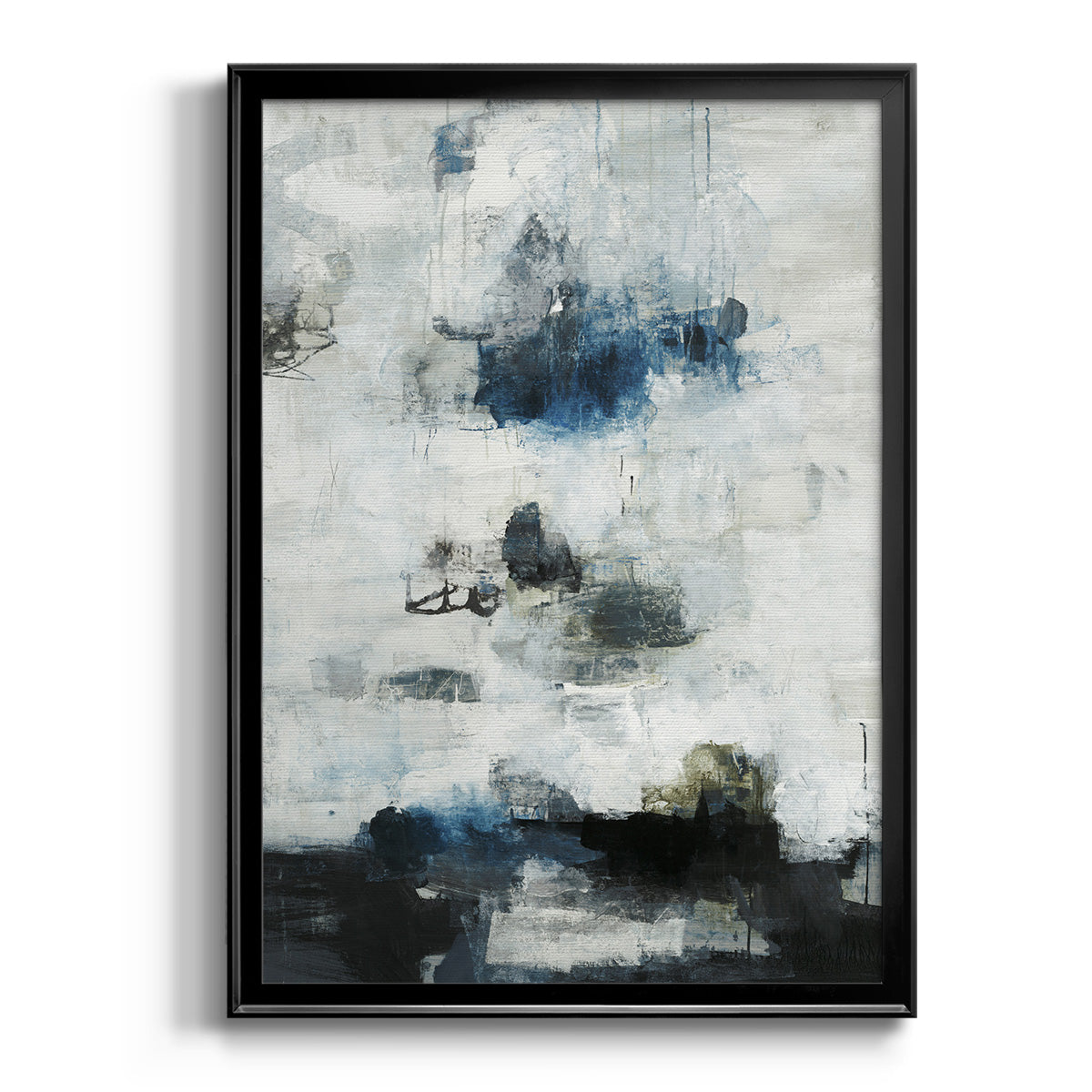 Black & Blue - Modern Framed Canvas Print