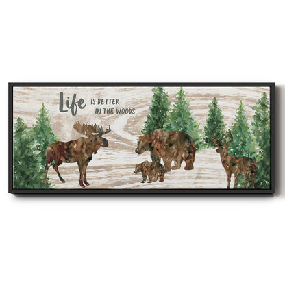 Better in the Woods - Floater Framed Canvas Print