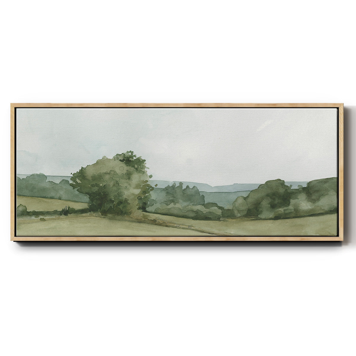 Vintage Landscape Sketch I - Floater Framed Canvas Print