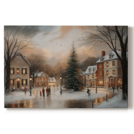 Warm Lantern Eve Green - Canvas Art Print