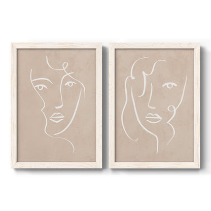 Curly Face I - Premium Framed Canvas 2 Piece Set - Ready to Hang