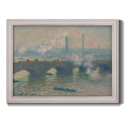 Waterloo Bridge, Gray Day - Ornate Framed Canvas Print