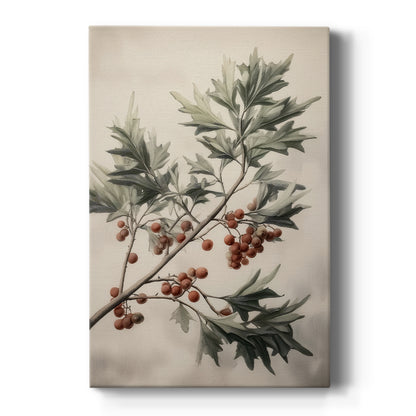 Tinsel-Gold Whisper of Mistletoe - Canvas Art Print