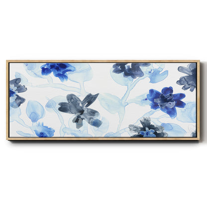 Blue Gossamer Garden V - Floater Framed Canvas Print