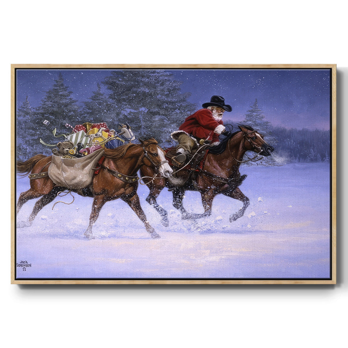 Christmas Rush - Floater Framed Canvas Print