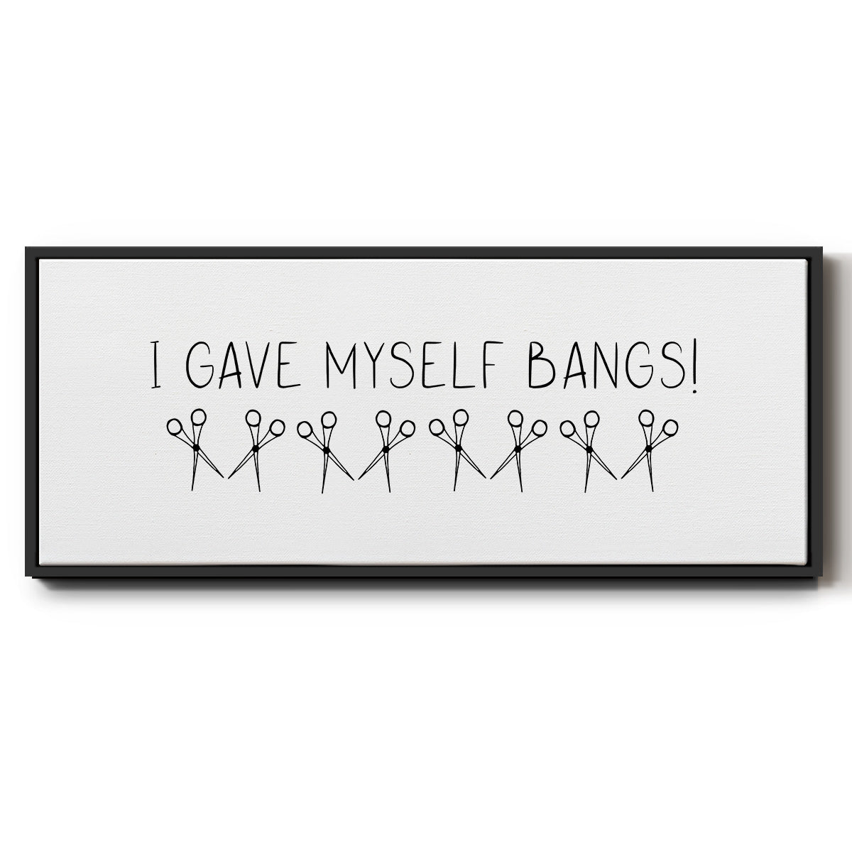 I Gave Myself Bangs! - Floater Framed Canvas Print