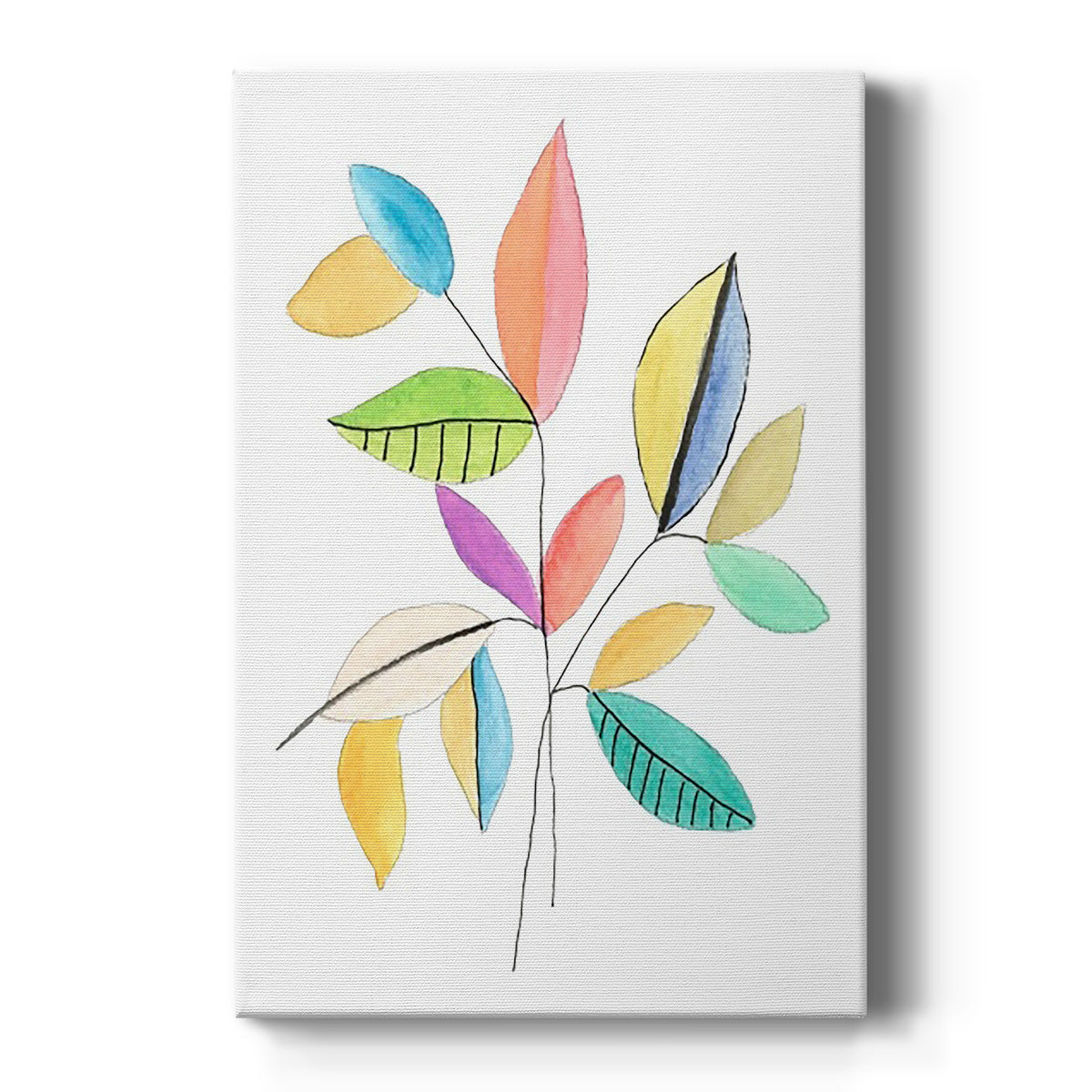 Color Pop Leaves I - Canvas Art Print